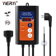 Yieryi Heat Mat Thermostat with Temperature Needle 0-60°C Plant Pet Thermostat Controller for Greenhouse Seedling Reptiles