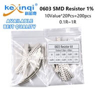 200PCS 0603 SMD Resistor Assorted Kit 10ValuesX 20PCS 0.1ROhm~1R 1% 0.47 0.33 0.68 0.15 Ohm