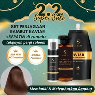 【Pout Mall】SUISCO | Syampu + Keratin Rawatan Rambut+ Rawatan Rebonding |Caviar Silky Smooth & Hair S