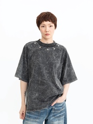 Pania Ixora Tee in Acid wash Black แพนญาเสื้อยืดรุ่นอิกซอร่าสีดำฟอก