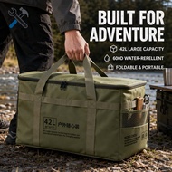 Outdoor Storage Box Foldable Waterproof 42L Large Capacity Camping Gear Organizer Carry Bag