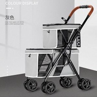 Others - BB車,寵物手推車（灰色)【上下兩層-可折疊】