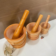 Traditional Wooden Mortar Wooden Mortar Set Ula Spice Medicine Pounder