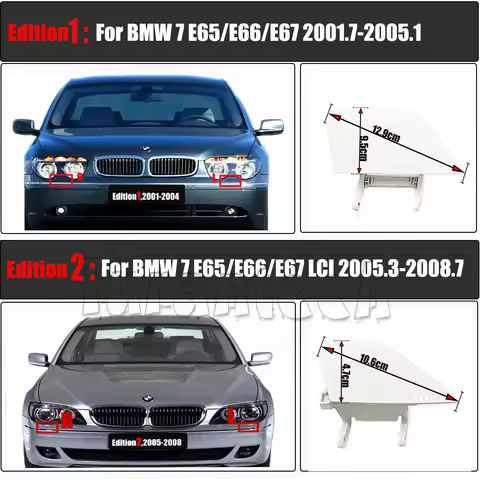 Headlight Washer Cover for 01-08 BMW 7 E65 E66 E67 Fit 745i 745Li 750i 750Li 760i 760Li ALPINA B7 Cl