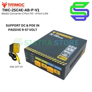 Tarmoc TMC-2SC4E-AB-P-V1 | Media Converter 2 FO 4 LAN 10/ 100Mbps POE IN 9-57 VOLT | 2 SC 4 LAN