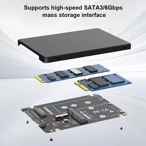 M.2 NGFF B-key & MSATA SSD To SATA 3.0 External Hard Drive Box 6Gbps NGFF SSD Converter SSD Case Sup