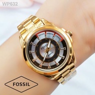 ✶♈◑Fossil stainless steel waterproof fashion watch for men women gold jewelry relo couple watch seik