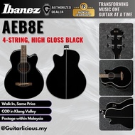 Ibanez AEB8E, High Gloss Black, 4 String Acoustic-Electric Bass Guitar with Pick Up EQ ( AEB-8E / AE