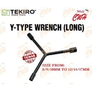 8/9/10MM TO 12/14/17MM TEKIRO TAIWAN Y-TYPE WRENCH (LONG) HEX SOCKET RACHET SPANNER WRENCH (MADE IN 