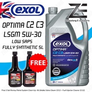 EXOL OPTIMA C2 C3 LSGM 5W30 Low SAPS Fully Synthetic Engine Oil 5L M490 Free Penray Fuel System Kit 