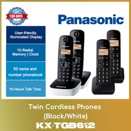Panasonic KX-TGB612 Twin Cordless Phone White/Black WITH 6 MONTHS SHOP WARRANTY