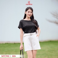 Áo phông nữ CARDINA chất cotton thêu tay liền thoáng mát form basic 5ATC19