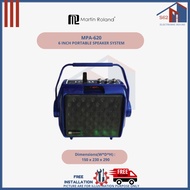MARTIN ROLAND MPA-620 6 INCH PORTABLE SPEAKER SYSTEM - FREE MIC, BUILT BLUETOOTH, FM RADIO, USB &amp; TF