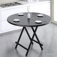 QM🥪Folding Table Household Minimalist Dining Table Rental House Rental Small Apartment Folding Table round Table Simple