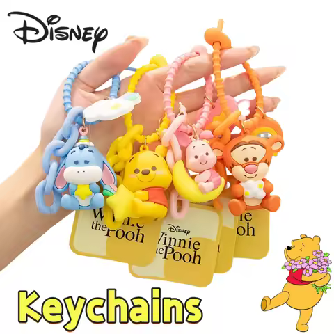 Disney Pooh Bear Tigger Eeyore piglet creative cute kawaii animation peripheral keychain simple cart