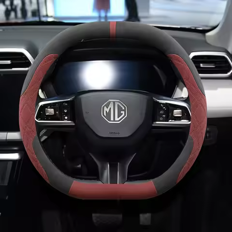 Luxury Suede Aftermarket Dual-D Car Steering Wheel Cover 37-38cmfor MG ZS MG4 EV MG7 MG5 MG HS MG S5