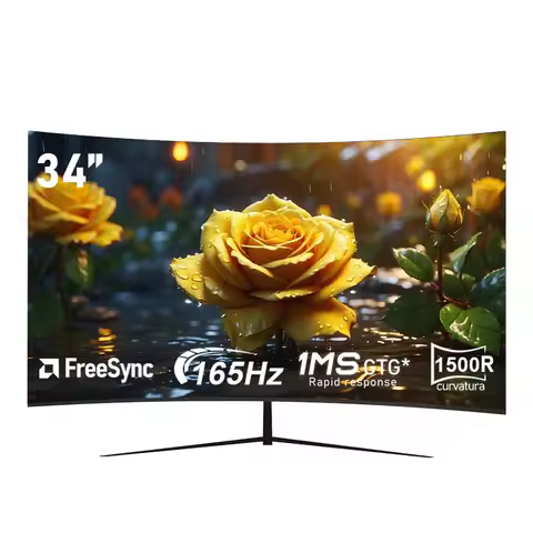 A 34-inch ultra-large curved gaming monitor with 4K HD picture quality, a 165Hz high refresh rate, a