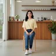 HAKULA 8021 New Straight Wide Leg High Waist  Jeans Ready Stock Denim