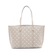 【二手】Tory Burch PERRY T MONOGRAM 手提包 178182020 灰色帆布皮革手提包 女士新款