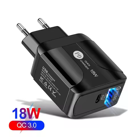 2-Port 18W PD High Speed Fast Charging USB Type C Charger Mini For iPhone13 12 Huawei Samsung Xiaomi