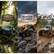 D1RC 1/10 RTR Crawler - Titanium Alloy Roll Cage, LCG Carbon Chassis, 4-Wheel Steering, Ready for Ra