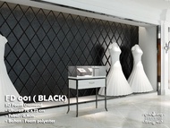 3D Foam Diamond Wallpaper TEXTURES EMBOSSED - FD  001 Black