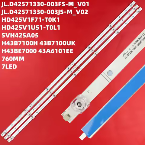 LED Strip For Hisense H43BE7000 H43B7100 43A6101EE H43B7100UK HL 43J802 HD425V1U51-TOL1 SVH425A05 JL