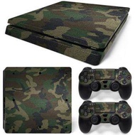 Camouflage Decal Sticker Skin Cover For Sony PS4 Slim Console + 2 Controller