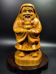 早期手工檜木雕 - 日本七福神之福祿壽神#02（廟宇/古董/收藏/檜木/擺飾/珍藏/明朝/清朝/神像/佛像）
