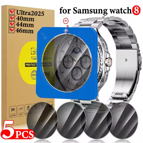 1-5pcs Tempered Glass Easy Installation Anti-spy Film for Samsung Galaxy Watch 8 40 44mm Classic 46m