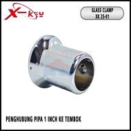 1 Inch Glass Clamp Connector Pipe Bracket Shower Pipe to Wall