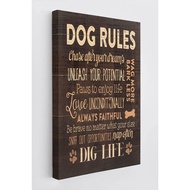 Dog Rules Paw Prints Wall Art Canvas Farmhouse Funny Dog 11x14 Inch Prints Decor For Dog Room Home B