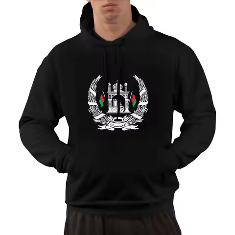 95% Cotton Emblem Of Afghanistan Country Flag Warm Winter Pullover Hoodie Men Women Unisex Hip Hop S