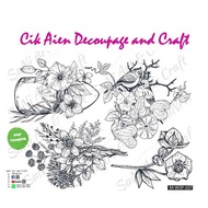 Water slide easy transfer paper with Wording & Black and White design from SuNi Art A4 size for deco