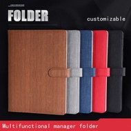 A4 File Folder for Document Organizer Spiral Notebook With Calculator 4 Ring Binder Manager Briefcas