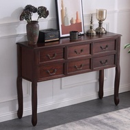 Solid Wood Entryway Table with Storage Cabinet, Modern Hallway Console Table with Drawers for Foyer 