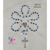Francis Collection. RKS AO6. Authentic Austrian Swarovski Crystal Rosary Necklace. Anti Rust. Round 