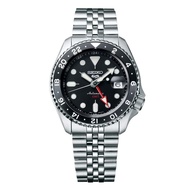 Seiko 5 Sports Black Dial With Silver Stainless Steel Strap Men Watch SSK001K1P