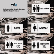 Restroom sign Toilet sign Acrylic Plate Mens toilet Womens toilet Acrylic Plate 4 inches x 8 inches
