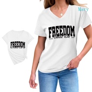 Mary Charlie Kirk Freedom Graphic V-Neck Short Sleeve T-Shirt
