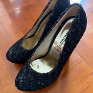 Size 36 紅底 連卡佛同款 黑色 蕾絲 lace 雷絲 蕾蕬  高跟鞋 Lolita Helloween haloween cosplay  黑暗 公主 哈佬喂 女巫 魔女 Lane Crawf