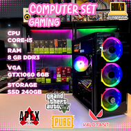 คอมพิวเตอร์ครบชุด Core-i5 / Ram 8GB / SSD 240GB / GTX1060 6GB ทำงาน เล่นเกม PUBGFreefireGTAVValorant