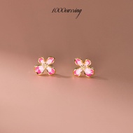 1000earring 925 Sterling Silver Alyssum Flower Stud Earrings - Gold