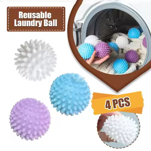 4Pcs PVC Dryer Ball Reusable Laundry Ball Washing Machine Drying Fabric Softener Ball For Home Cloth