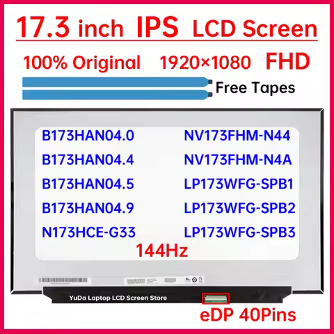 17.3" 144Hz Laptop LCD Screen N173HCE G33 N173HCE-G33 B173HAN04.4 For Lenovo Legion 5-17ACH6H 5-17IT