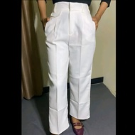 ORO PANTS - Loose Pants Trouser Wanita Celana Anti Kusut Celana Kulot Wanita Warna putih oro pants p