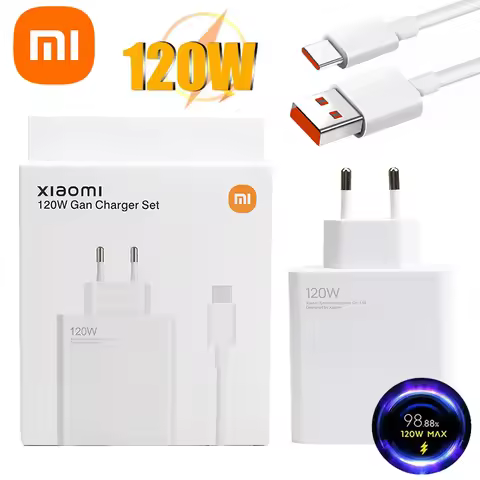 120W Original Xiaomi Charger Turbo Fast EU Wall Hypercharge Adapter Usb 6A Type C Cable For Mi 13 12