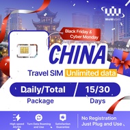 China Sim Card | 10 - 30 Days | High-speed Unlimited Data | China Mobile/China Unicom Network SIM