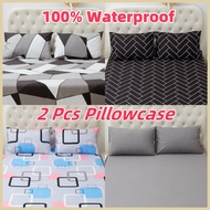 2 PCS Waterproof Pillow Case Envelope Design Pillow Protector Queen Size Pillowcase Cover 20X30"
