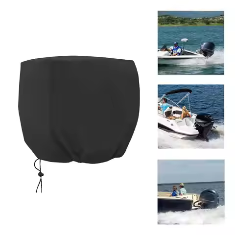 Outboard Motor Cover, Boat Engine Hood Cover, 420D Oxford Fabric Outboard Motor Protective Cover, En